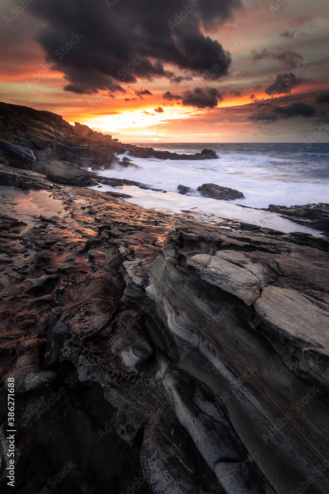 Fototapeta premium Jaizkibel mountain coast, next to Hondarribia, Basque Country.