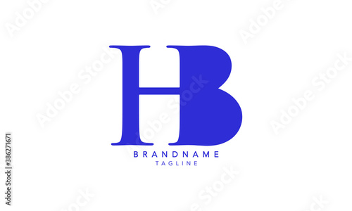 Alphabet letters Initials Monogram logo HB, BH, H and B