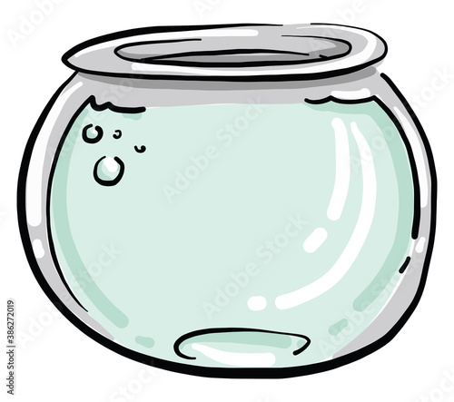 Aquarium with no fish, illustration, vector on white background