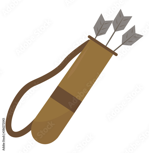Arrows in a bag, illustration, vector on white background