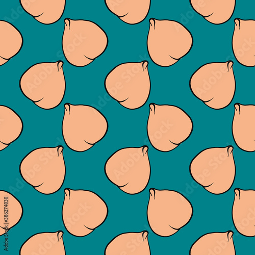 Delicious chickpea, seamless pattern on green background.