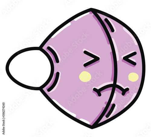 Purple mask, illustration, vector on white background