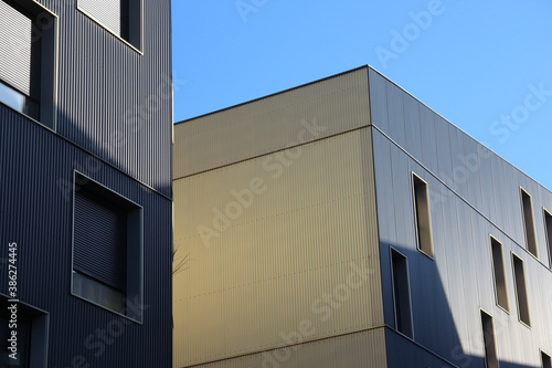 Metal facade in modern architecture