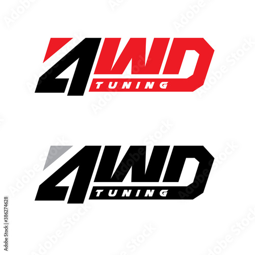 4 w d tuning service logo design for automotive service