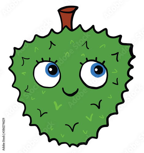 Happy durian, illustration, vector on white background