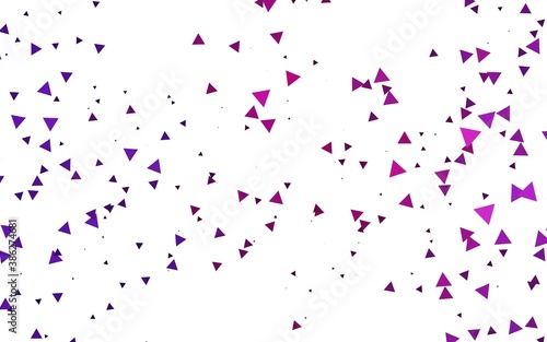 Light Pink vector template with crystals  triangles.