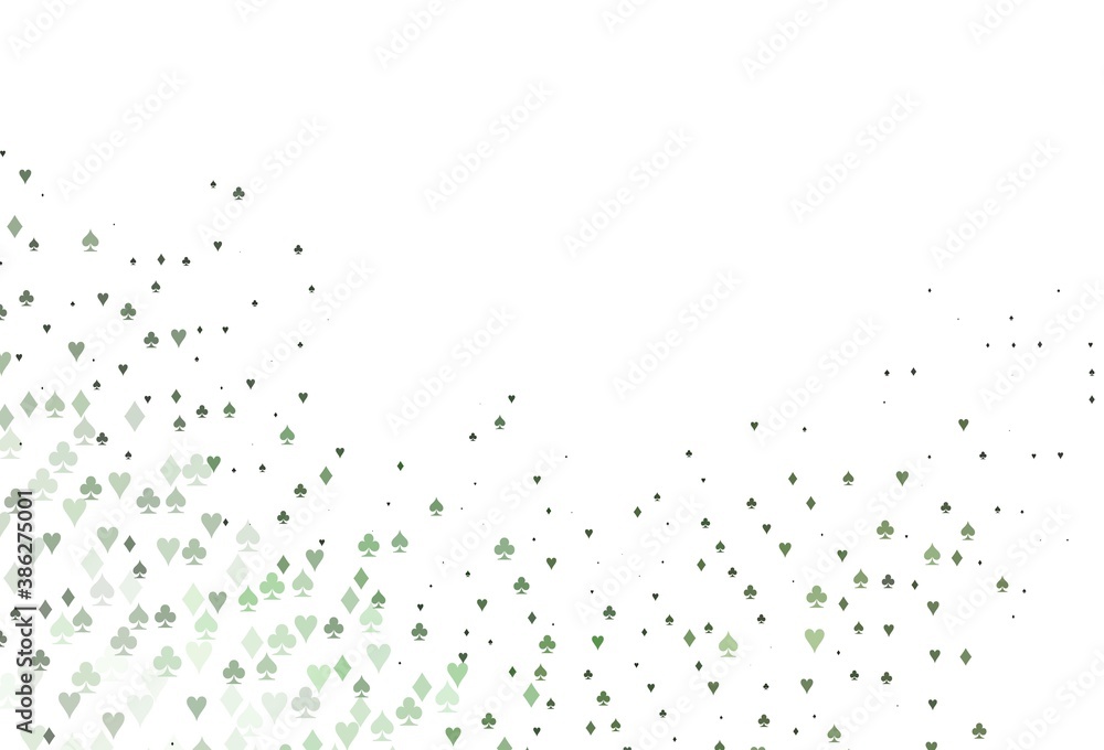 Light Green vector texture with playing cards.