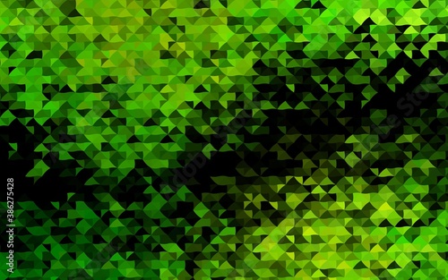 Dark Green vector template with crystals, triangles.