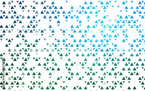 Light Blue, Green vector backdrop with lines, triangles. © Dmitry