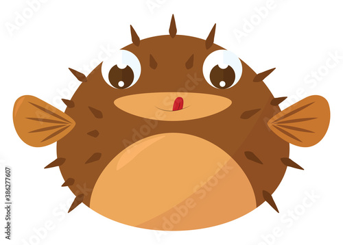 Puffer fish, illustration, vector on white background