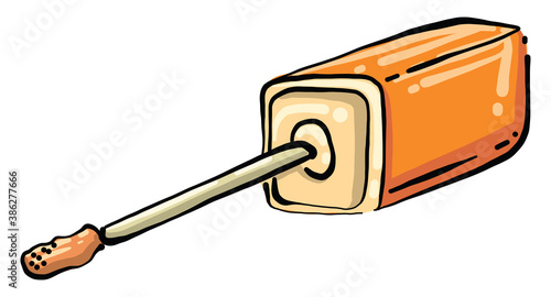 Orange lipgloss, illustration, vector on white background