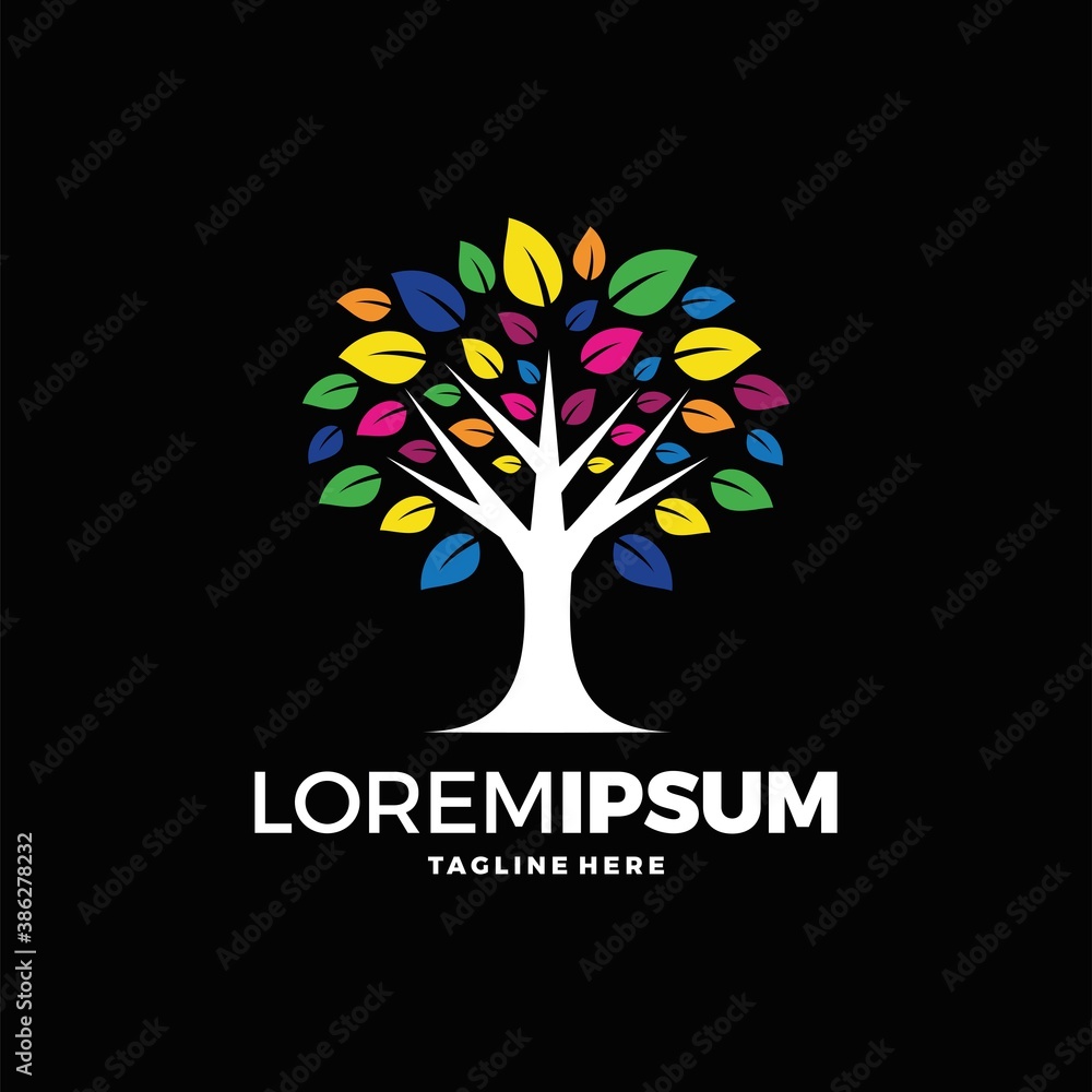 Obraz premium Tree Logo abstract design vector template