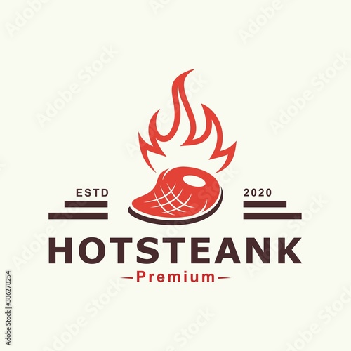 Meat Steak abstract Vector Logo Design Template