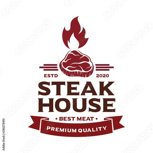 Meat Steak abstract Vector Logo Design Template