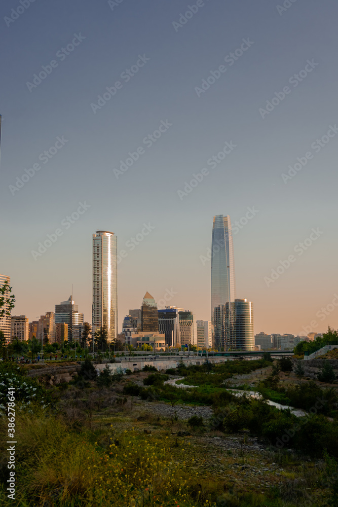 Vertical View of the financial center of Santiago de Chile Vertical View of the financial center of Santiago de Chile