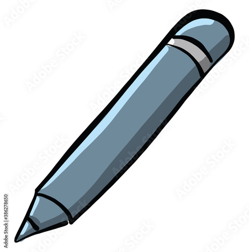 Blue stylus pen, illustration, vector on white background