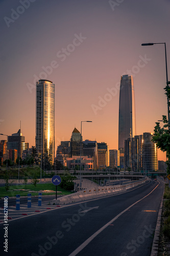 Vertical View of the financial center of Santiago de Chile © cristian