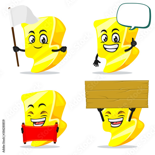 vector illustration of thunder mascot or character 