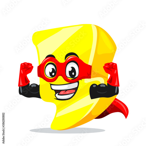 vector illustration of thunder mascot or character 
