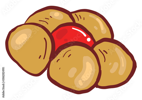 Flower bisquit, illustration, vector on white background.
