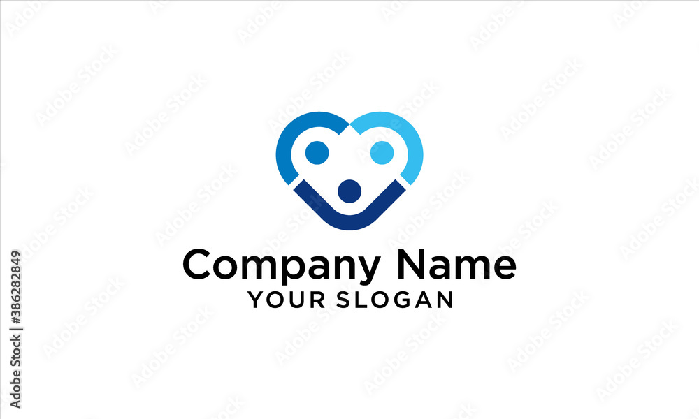 combination of love and people logo design