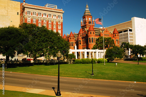 Dealey Plaza, site of the JFK Assassination, in Dallas, Texas photo