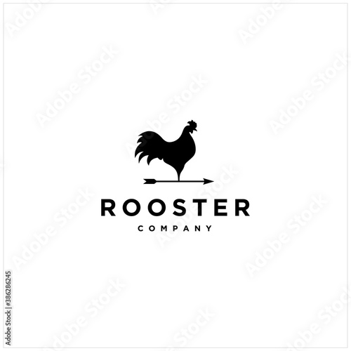 Rooster Logo Vector Arrow Icon Illustration