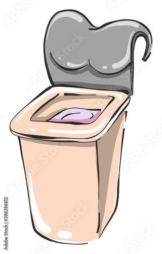 Open yogurt, illustration, vector on white background.