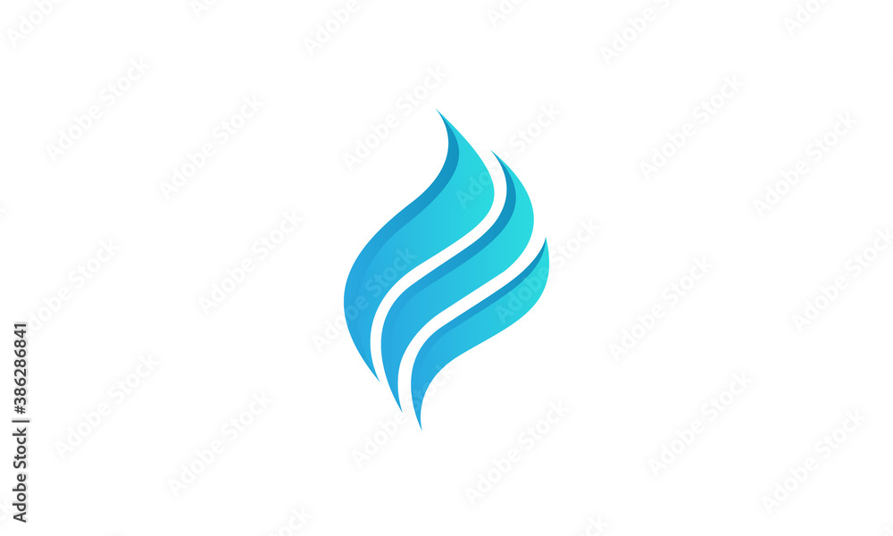 Creative Vector Illustration Logo Design. Blue Flames Concept.