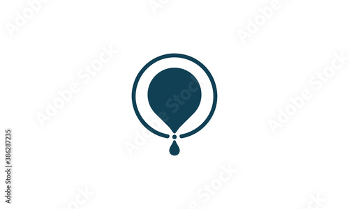 Creative Vector Illustration Logo Design. Air Balloon Water Drop Concept.