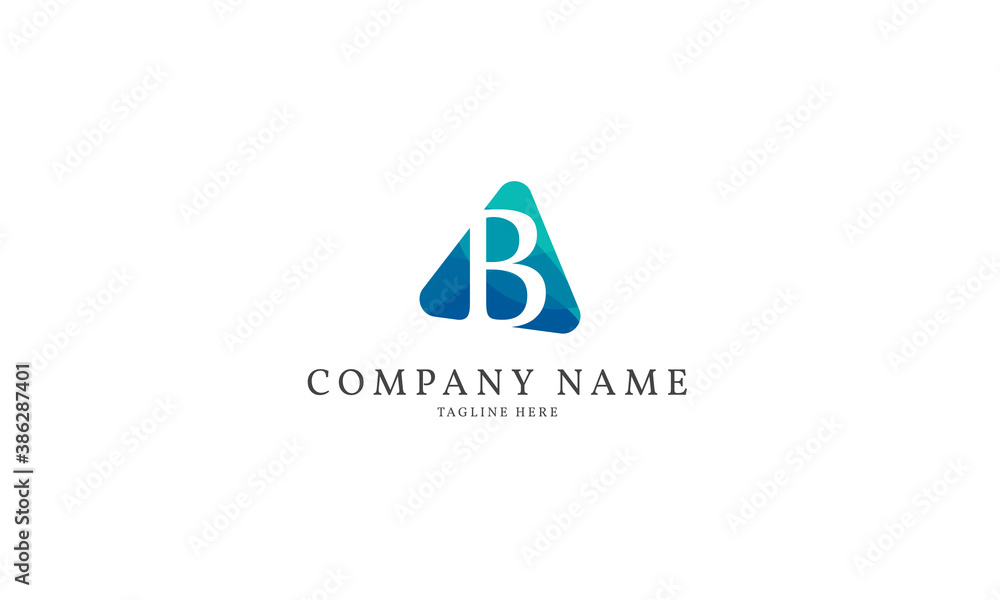 polygonal letter B modern triangle logo template polygonal letter B modern triangle logo template