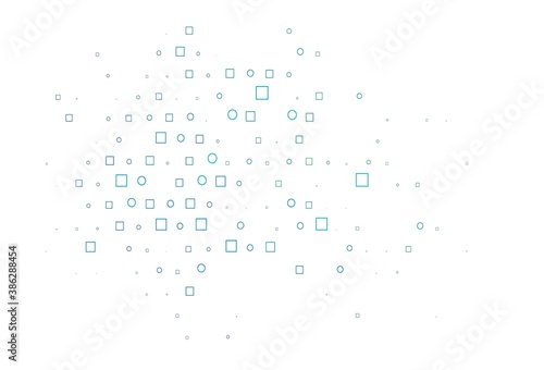 Light Blue, Green vector cover with circles, cubes.