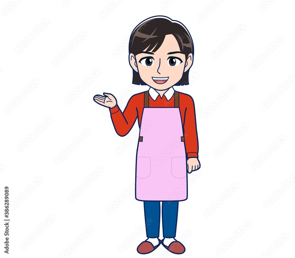 Beautiful woman in a pink apron Beautiful woman in a pink apron