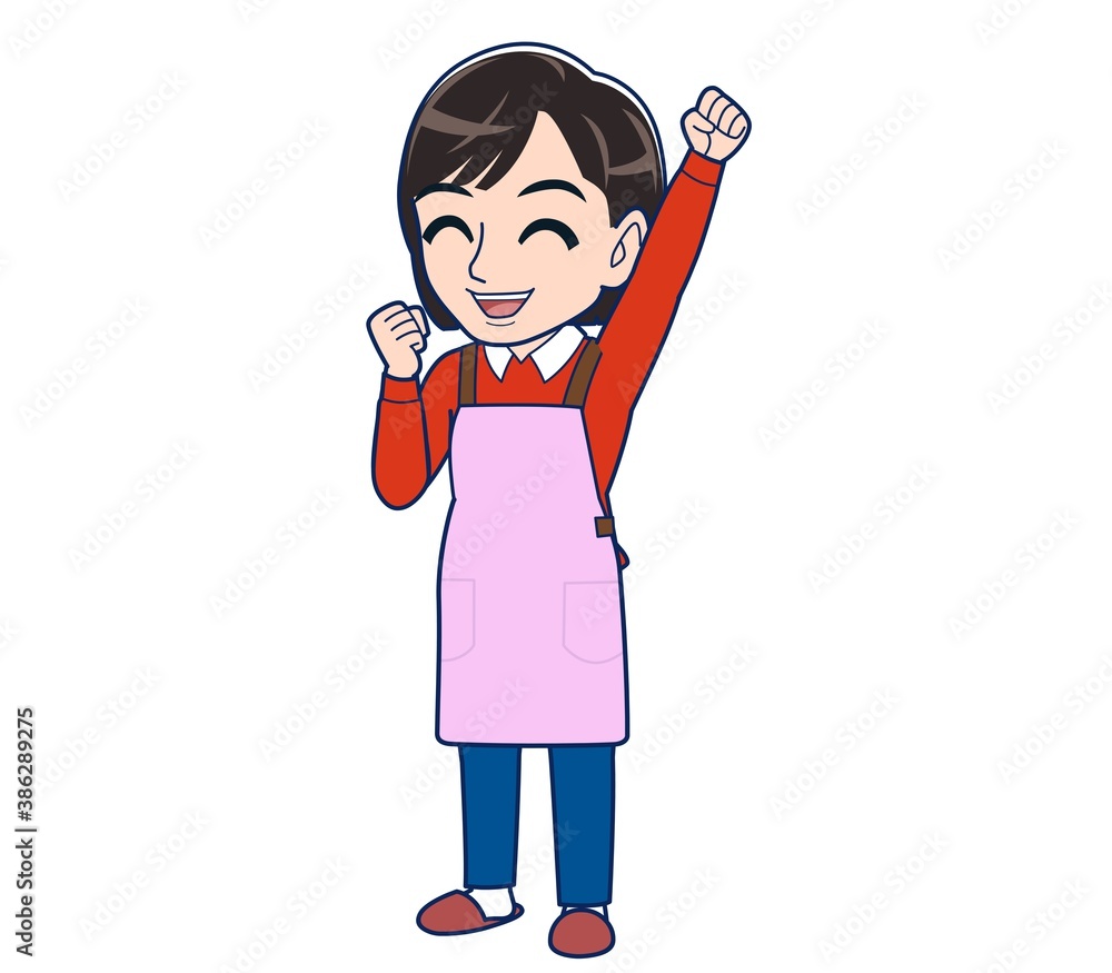 Beautiful woman in a pink apron Beautiful woman in a pink apron
