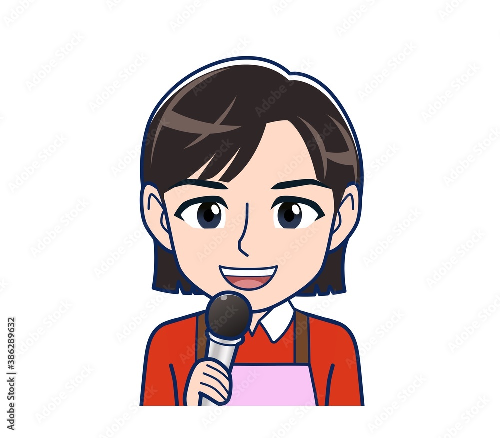Beautiful woman in a pink apron Beautiful woman in a pink apron