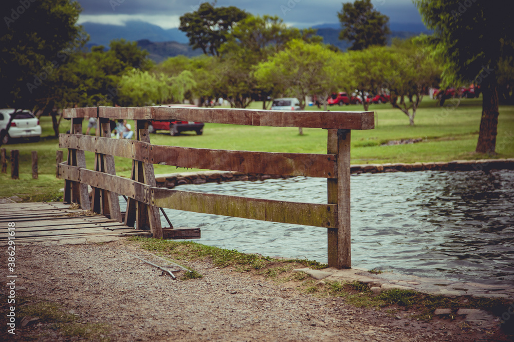 wooden bridge in the park wooden bridge in the park