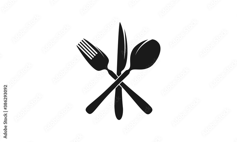 Fototapeta premium Spoon, fork and knife illustration vector