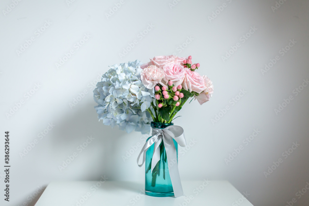 Beautiful flowers in the glass vase. Beautiful flowers in the glass vase.