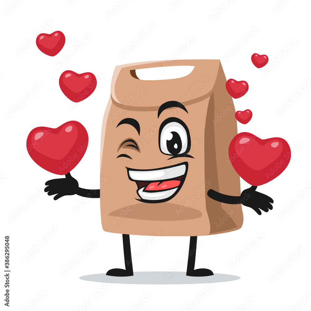 vector illustration of paper bag mascot or character vector illustration of paper bag mascot or character