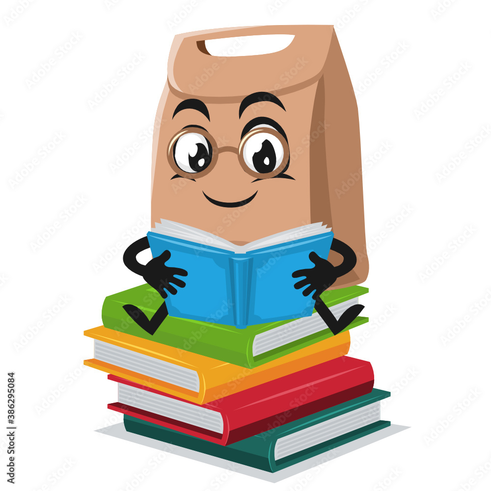 vector illustration of paper bag mascot or character vector illustration of paper bag mascot or character