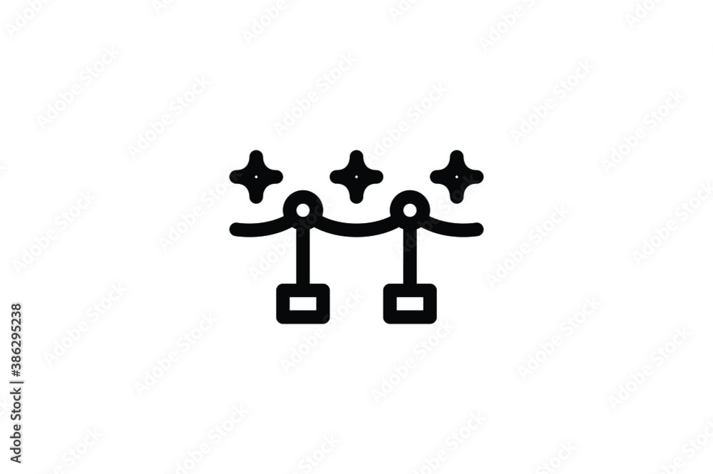 Carnival Outline Icon - Rope Barrier Carnival Outline Icon - Rope Barrier