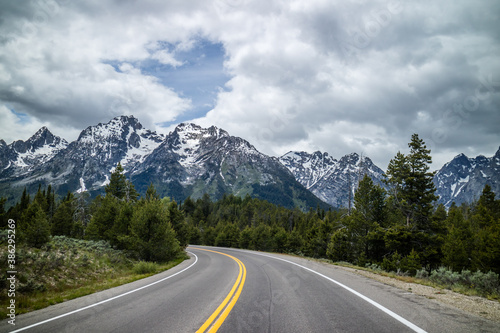 A long way down the road going to Grand Tetons NP, Wyoming © CheriAlguire