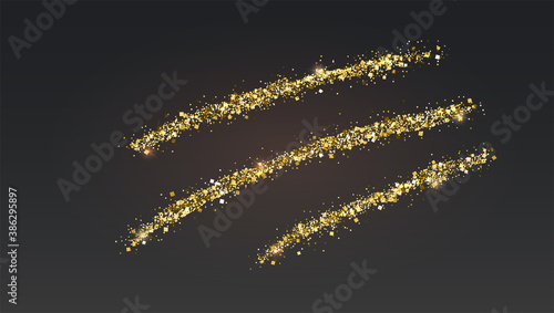 Abstract glittering claws scratches. Three claws scratches with jagged edges. Wild animal paw scratches, vector illustration.