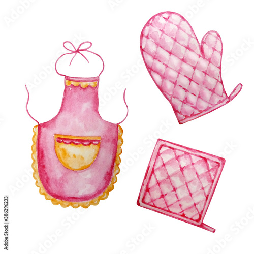 potholder pink and apron pink