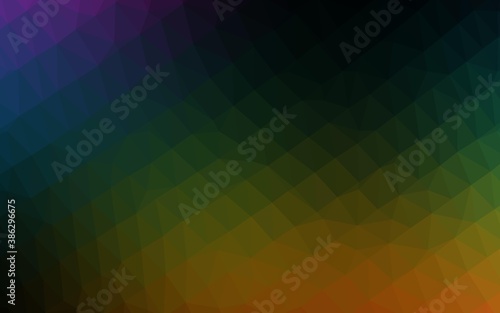 Dark Multicolor  Rainbow vector triangle mosaic cover.