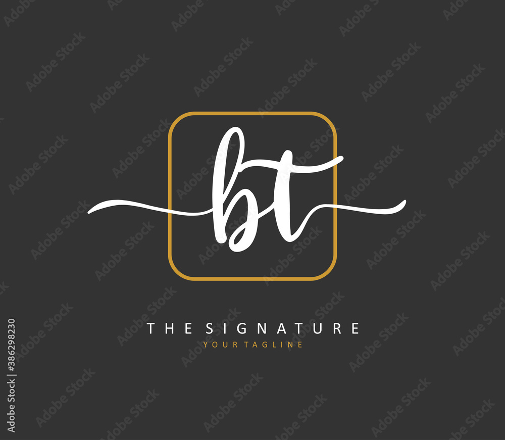 B T BT Initial letter handwriting and signature logo. A concept handwriting initial logo with template element. B T BT Initial letter handwriting and signature logo. A concept handwriting initial logo with template element.