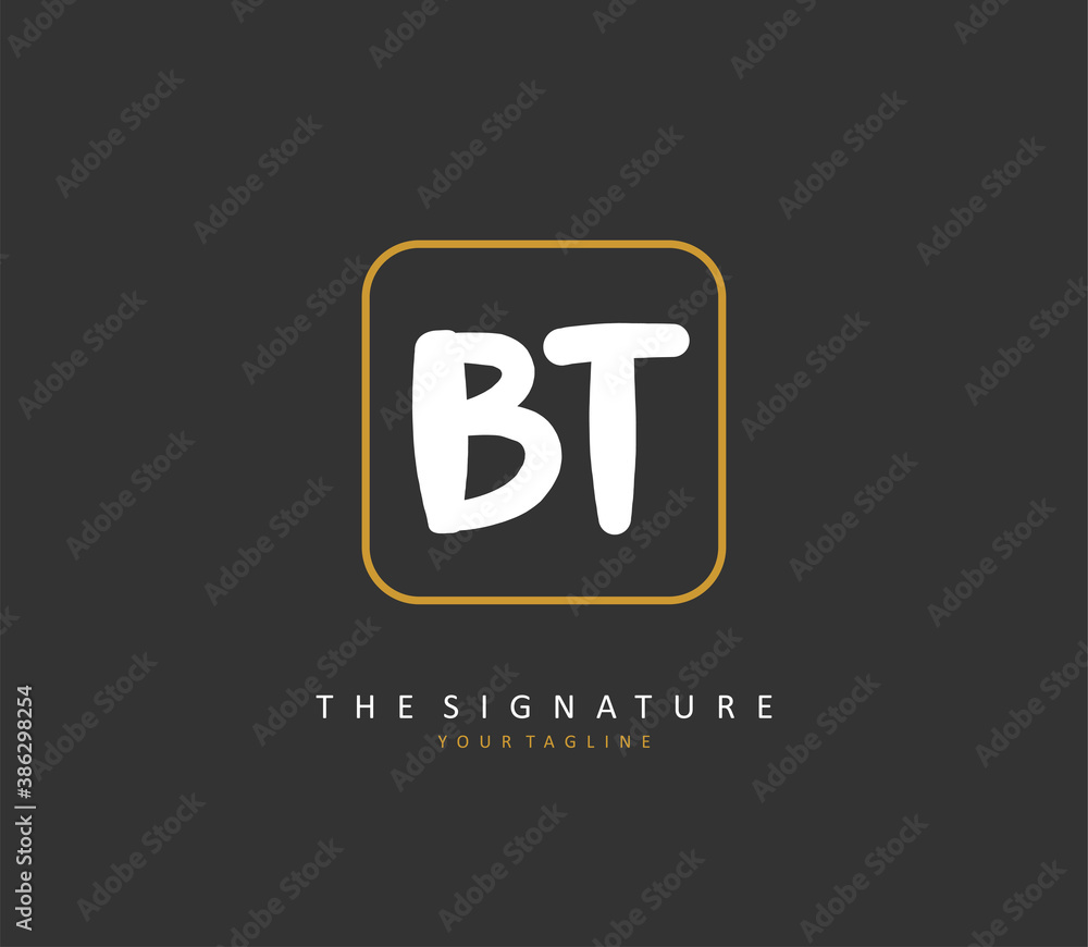B T BT Initial letter handwriting and signature logo. A concept handwriting initial logo with template element. B T BT Initial letter handwriting and signature logo. A concept handwriting initial logo with template element.