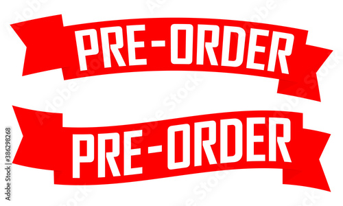 Set Pre-Order Sale banners design template, discount tags, vector illustration