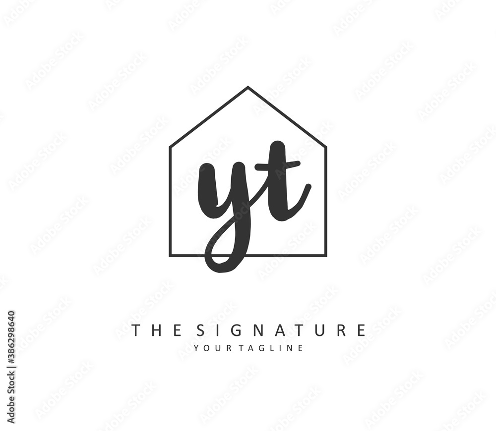 Y T YT Initial letter handwriting and signature logo. A concept handwriting initial logo with template element. Y T YT Initial letter handwriting and signature logo. A concept handwriting initial logo with template element.