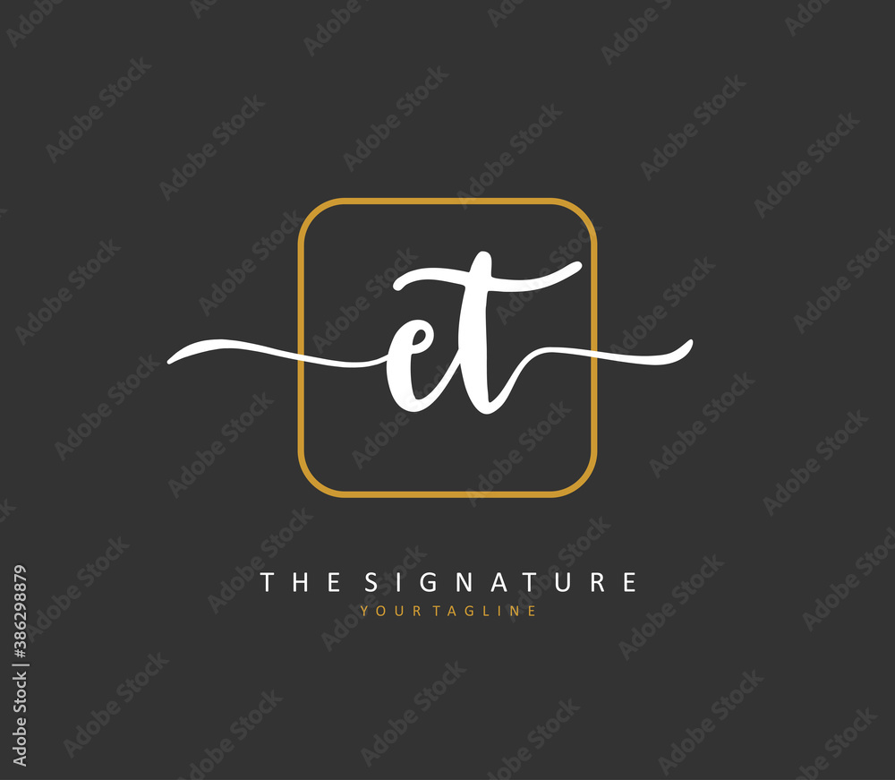 E T ET Initial letter handwriting and signature logo. A concept handwriting initial logo with template element. E T ET Initial letter handwriting and signature logo. A concept handwriting initial logo with template element.